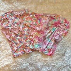 Little Sleepies 2 Piece Bundle 2T Zippy Cotton Candy Mermaid Scale Bamboo Footie